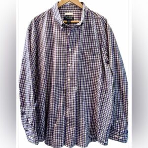 Jos. A. Bank Traditional Fit Purple Plaid Dress Shirt Size XL Cotton Blend
